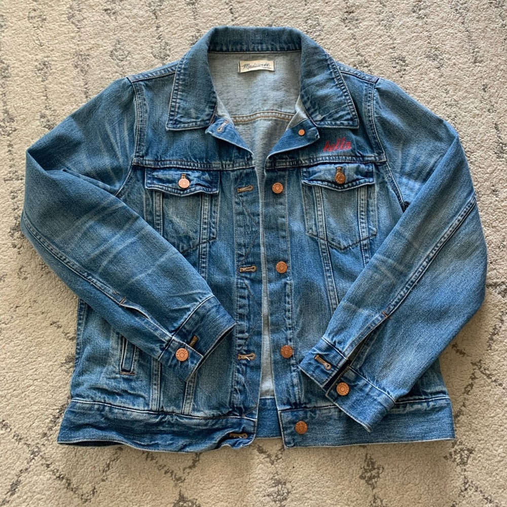 Madewell Denim Jean jacket in Pinter Wash sz Large.